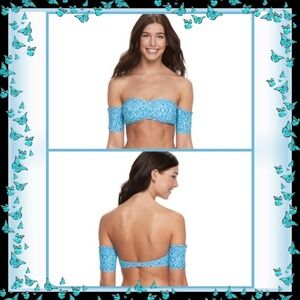 Malibu Dream Girl Bikini Top ✦ Tribal Print Bandeau Crop ✦ Festival Swimwear M